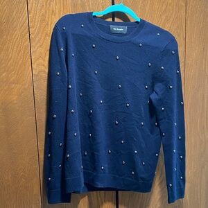 The Kooples Midnight Blue Sweater with Stud Accents